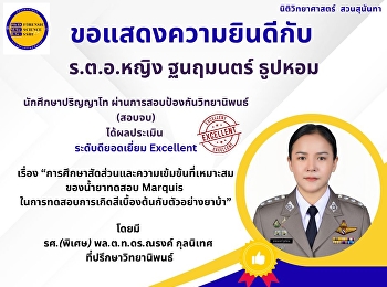 Congratulations to Police Captain
Thanarumon Thuphom.