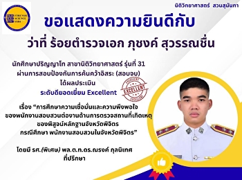 ขอแสดงความยินดีกับ ว่าที่ ร้อยตำรวจเอก
ภุชงค์ สุวรรณชื่น